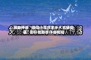 辅助神器“微信小程序家乡大贰辅助器”附开挂脚本详细教程