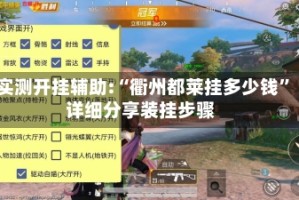 实测开挂辅助:“衢州都莱挂多少钱”详细分享装挂步骤