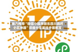 强力推荐“微信小程序微乐四川麻将必赢神器”详细分享装挂步骤教程