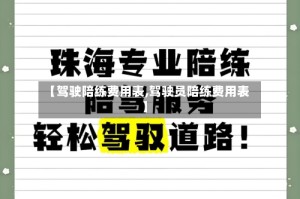 【驾驶陪练费用表,驾驶员陪练费用表】