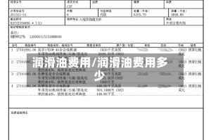 润滑油费用/润滑油费用多少
