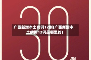 广西新增本土病例12例(广西新增本土病例12例是哪里的)