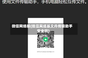 微信网络版(微信网络版文件传输助手安全吗)