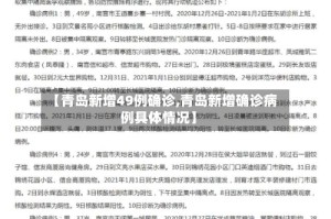 【青岛新增49例确诊,青岛新增确诊病例具体情况】