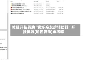 教程开挂辅助“微乐亲友房辅助器”开挂神器{透视辅助}全揭秘