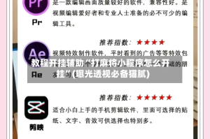 教程开挂辅助“打麻将小程序怎么开挂”(曝光透视必备猫腻)