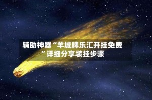 辅助神器“羊城牌乐汇开挂免费”详细分享装挂步骤