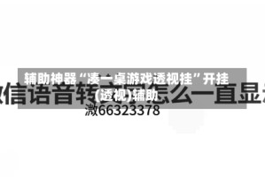 辅助神器“凑一桌游戏透视挂”开挂(透视)辅助