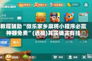 教程辅助“微乐家乡麻将小程序必赢神器免费”(透视)其实确实有挂
