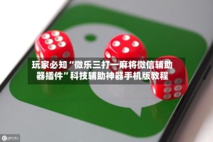 玩家必知“微乐三打一麻将微信辅助器插件”科技辅助神器手机版教程