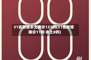 31省新增本土确诊131例(31省新增确诊11例 本土8例)