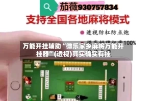 万能开挂辅助“微乐家乡麻将万能开挂器”(透视)其实确实有挂