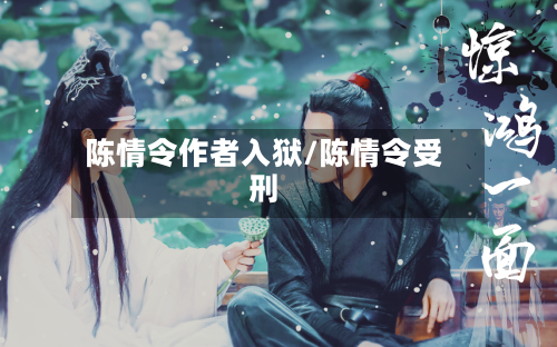 陈情令作者入狱/陈情令受刑-第1张图片