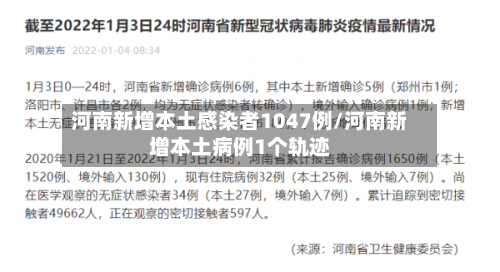 河南新增本土感染者1047例/河南新增本土病例1个轨迹-第1张图片