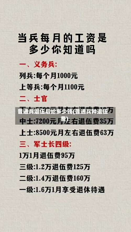 普通兵退伍后给多少钱(普通兵种退伍费)-第3张图片