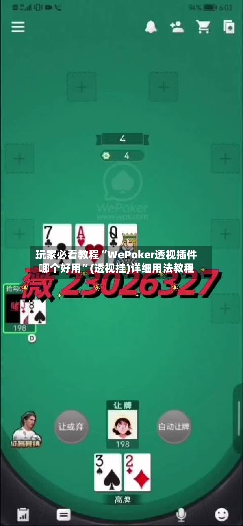 玩家必看教程“WePoker透视插件哪个好用”(透视挂)详细用法教程-第1张图片
