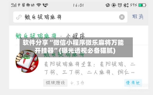 软件分享“微信小程序微乐麻将万能开挂器”(曝光透视必备猫腻)-第2张图片