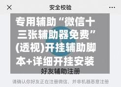 专用辅助“微信十三张辅助器免费”(透视)开挂辅助脚本+详细开挂安装教程-第2张图片