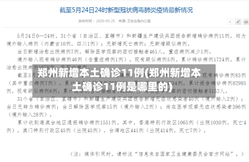 郑州新增本土确诊11例(郑州新增本土确诊11例是哪里的)-第1张图片