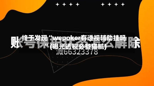 终于发现“wepoker有透视辅助挂吗	”(曝光透视必备猫腻)-第1张图片
