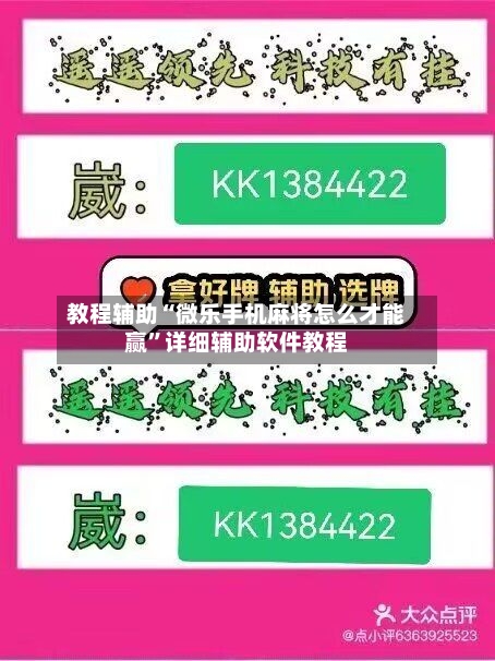 教程辅助“微乐手机麻将怎么才能赢”详细辅助软件教程-第1张图片