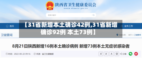 【31省新增本土确诊42例,31省新增确诊92例 本土73例】-第1张图片
