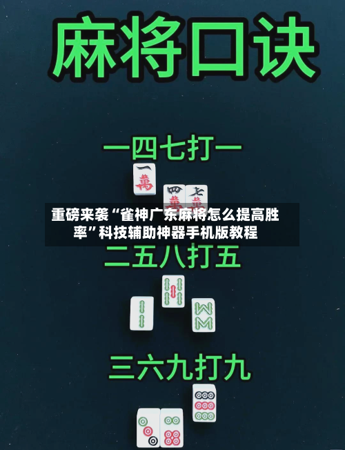 重磅来袭“雀神广东麻将怎么提高胜率	”科技辅助神器手机版教程-第2张图片