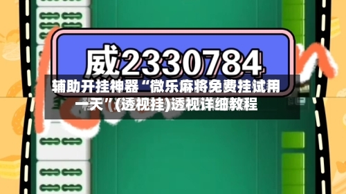 辅助开挂神器“微乐麻将免费挂试用一天”(透视挂)透视详细教程-第1张图片