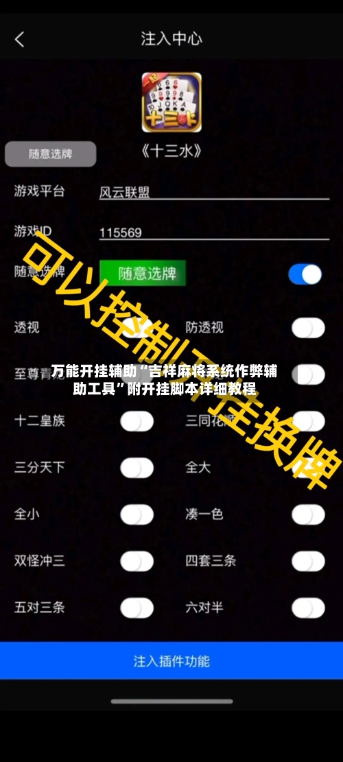 万能开挂辅助“吉祥麻将系统作弊辅助工具”附开挂脚本详细教程-第1张图片