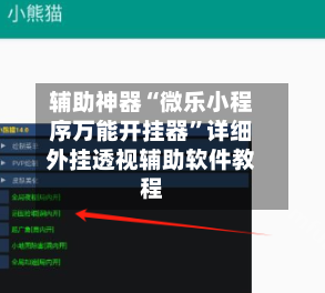 辅助神器“微乐小程序万能开挂器”详细外挂透视辅助软件教程-第1张图片