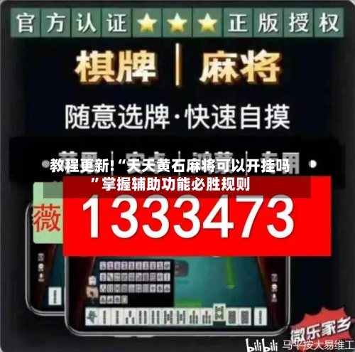 教程更新!“天天黄石麻将可以开挂吗”掌握辅助功能必胜规则-第1张图片