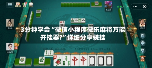 3分钟学会“微信小程序微乐麻将万能开挂器?	”详细分享装挂-第1张图片