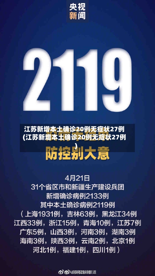 江苏新增本土确诊20例无症状27例(江苏新增本土确诊20例无症状27例)-第1张图片