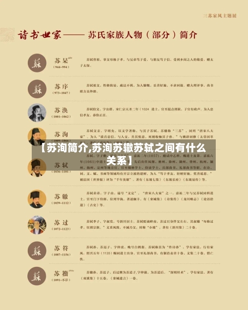 【苏洵简介,苏洵苏辙苏轼之间有什么关系】-第1张图片