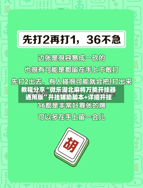 教程分享“微乐湖北麻将万能开挂器通用版”开挂辅助脚本+详细开挂-第1张图片
