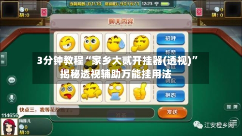 3分钟教程“家乡大贰开挂器(透视)”揭秘透视辅助万能挂用法-第1张图片