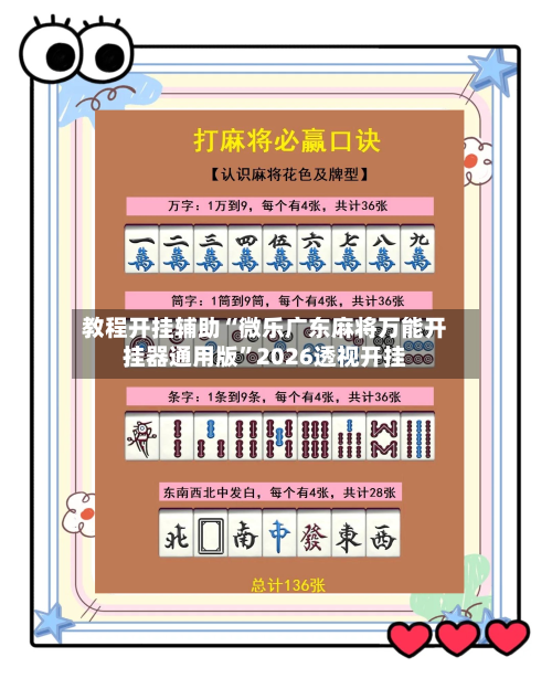 教程开挂辅助“微乐广东麻将万能开挂器通用版”2026透视开挂-第1张图片