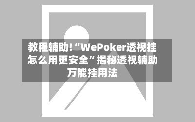 教程辅助!“WePoker透视挂怎么用更安全	”揭秘透视辅助万能挂用法-第1张图片