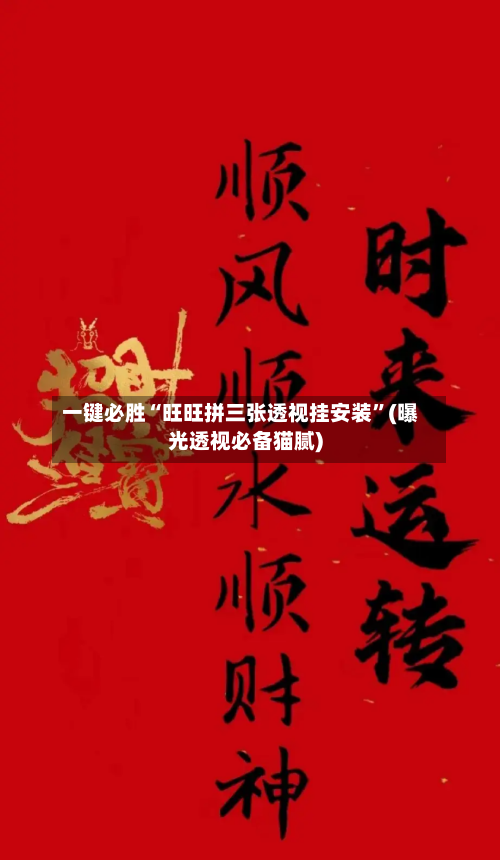 一键必胜“旺旺拼三张透视挂安装	”(曝光透视必备猫腻)-第1张图片