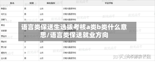 语言类保送生选拔考核a类b类什么意思/语言类保送就业方向-第1张图片