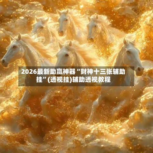 2026最新助赢神器“财神十三张辅助挂	”(透视挂)辅助透视教程-第1张图片