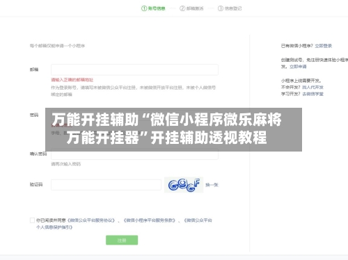 万能开挂辅助“微信小程序微乐麻将万能开挂器	”开挂辅助透视教程-第1张图片