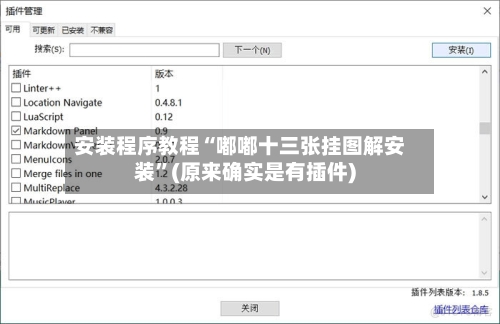 安装程序教程“嘟嘟十三张挂图解安装”(原来确实是有插件)-第1张图片