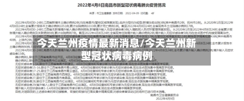 今天兰州疫情最新消息/今天兰州新型冠状病毒病例-第1张图片