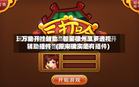 万能开挂辅助“智星德州菠萝透视辅助插件”(原来确实是有插件)-第1张图片