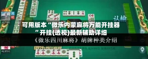 可用版本“微乐内蒙麻将万能开挂器”开挂(透视)最新辅助详细-第1张图片