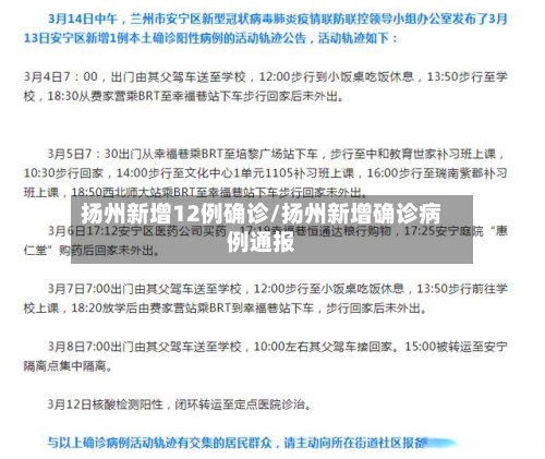 扬州新增12例确诊/扬州新增确诊病例通报-第1张图片