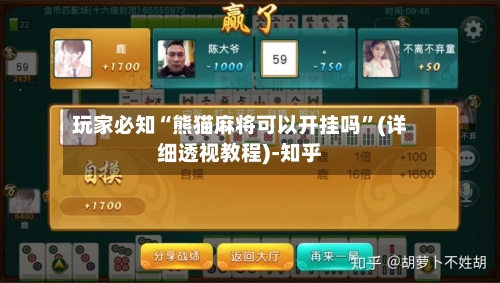 玩家必知“熊猫麻将可以开挂吗”(详细透视教程)-知乎-第1张图片