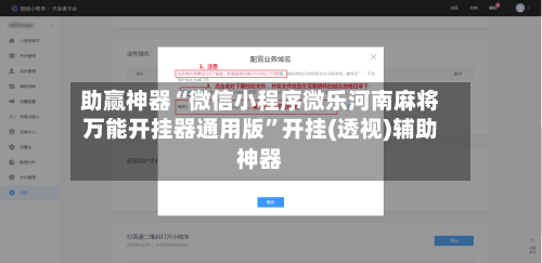 助赢神器“微信小程序微乐河南麻将万能开挂器通用版”开挂(透视)辅助神器-第1张图片