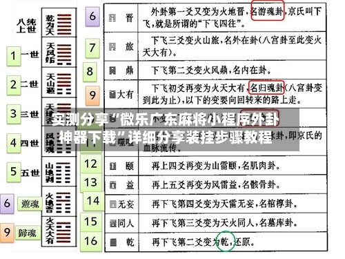 实测分享“微乐广东麻将小程序外卦神器下载	”详细分享装挂步骤教程-第1张图片